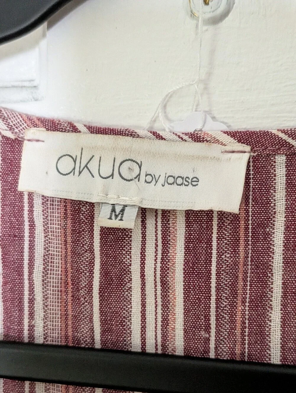 Akua by Jaase Striped Tassel Hem Cotton Jumpsuit Medium Boho Festival - Picture 4 of 6